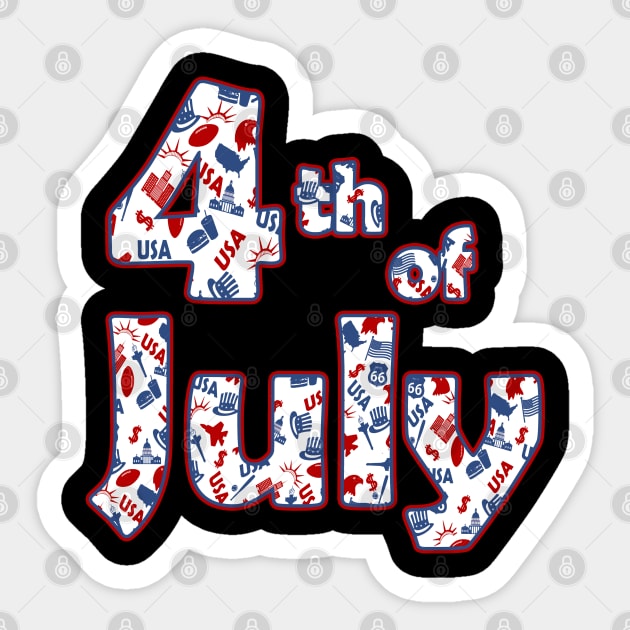 4th of July Independence Day Sticker by valentinahramov